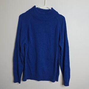 JEANNE PIERRE Royal Blue Knit SWEATER 100% cotton Size Xl